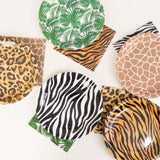 60 Pcs Animal Safari Print Disposable Dinnerware Set, Jungle Theme