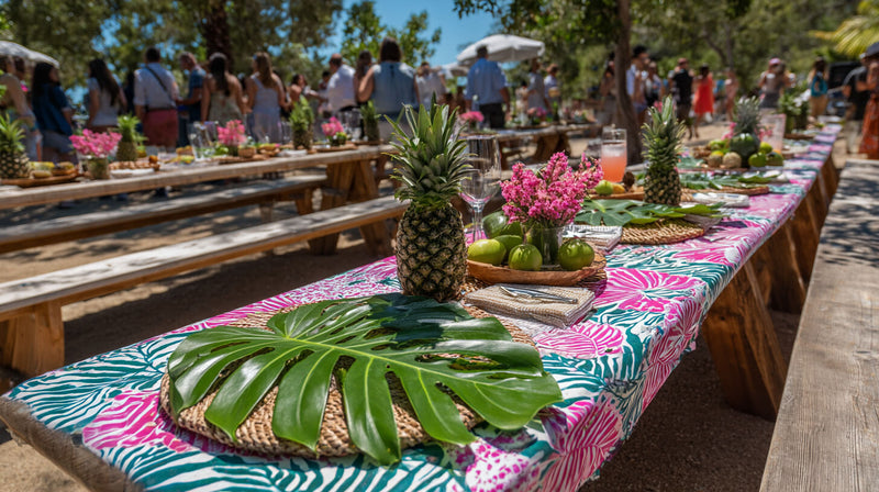 Tropical Luau Corporate Company Picnic Outdoor Gathering