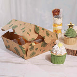 12 Pack | 6inch x 6inch x 3inch Tropical Leaf Cardboard Bakery Cake Pie Cupcake Box