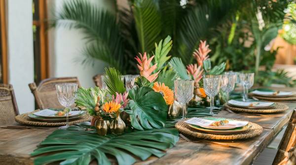 tropical theme party- greenery