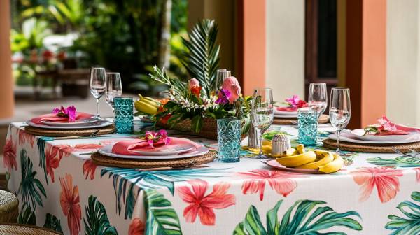 tropical theme party- linens