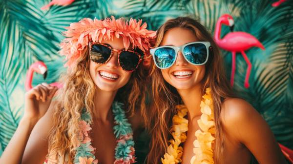 tropical theme party- photo booth
