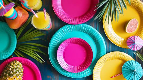 tropical theme party- tableware