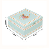 25-Pack Vintage Rose Floral Gift Boxes – Turquoise Cardstock Favor Boxes for Cookies