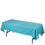 60"x102" Turquoise Polyester Rectangular Tablecloth