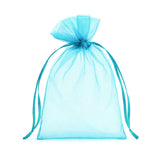 Light blue organza gift bag with drawstrings #whtbkgd
