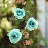 6ft | Aqua/Turquoise Artificial Silk Rose Hanging Flower Garland Vine