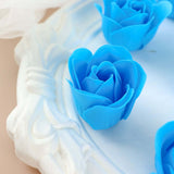 6 Pcs Turquoise Scented Rose Soap Heart Shaped Party Favors With Gift Box And Ribbon