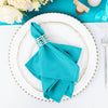 5 Pack | Turquoise Seamless Cloth Dinner Napkins, Wrinkle Resistant Linen | 17inchx17inch