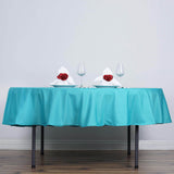 90" Turquoise Polyester Round Tablecloth