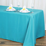 90"x132" Turquoise Polyester Rectangular Tablecloth