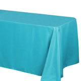 90"x132" Turquoise Polyester Rectangular Tablecloth