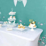 8ftx8ft Turquoise/White Bow, Diamond Pearl Print Vinyl Photo Backdrop