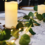 32ft 100 LED Green Silk Eucalyptus Leaf Garland Vine String Lights, Warm White Battery Operated