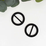 Black Diamond Circle Napkin Ring Pin Brooch, Rhinestone Chair Sash Bow Buckle