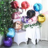 2 Pack | 14inches 4D Royal Blue Sphere Mylar Foil Helium or Air Balloons