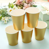 24 Pack | Metallic Gold 9oz Paper Cups, Disposable Party Cup Tableware All Purpose