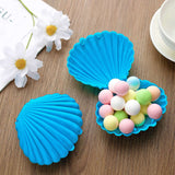 12 Pack | 3.5Inch Blue Seashell Party Favor Gift Boxes, Treat Candy Goodie Box For Beach Wedding & Baby Showers