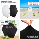 8ftx7ft Black 2-Sided Spandex Fit Hexagon Wedding Arch Backdrop Cover