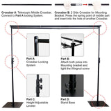 10ft DIY Triple Cross Bars & Mounting Brackets For Backdrop Stands