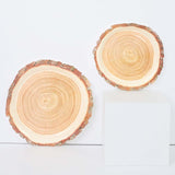 25 Pack | 7inch Natural Rustic Wood Slice Disposable Salad Party Plates