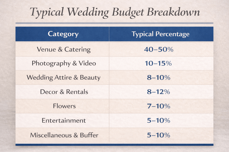 Typical Wedding Budget Breakdown