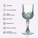 6-Pack Reusable Plastic Cocktail Goblets 8oz, Dusty Sage Green Crystal Cut - Shatterproof Wine Glasses