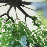 55" Artificial Silk Wisteria Vine Round Hanging Canopy in Dusty & Light Blue, Draping Garland Flower