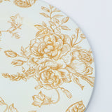 6 Pack White Gold French Toile Acrylic Charger Plates