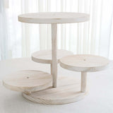 4-Tier Whitewash Wooden Cupcake Tower Dessert Stand, 14inch Tall Farmhouse Style Cake Stand