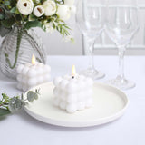 2 Pack | 2inch White Flameless Flickering LED Bubble Candles