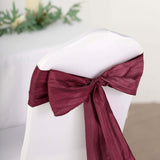 Pack of 5 | Accordion Crinkle Taffeta Chair Sashes - Burgundy