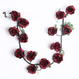 6ft | Burgundy Artificial Silk Rose Hanging Flower Garland, Faux Vine