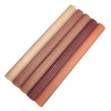 5 Pack | 9inch Assorted Natural Premium Unscented Ribbed Wax Taper Candles#whtbkgd