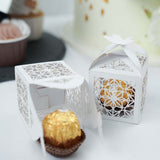 25 Pack | White Butterfly Top Laser Cut Lace Favor Candy Gift Boxes