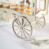 25inch Mini Natural Wooden Candy Cart Cupcake Stand, Tabletop Dessert Display Sweet Stall