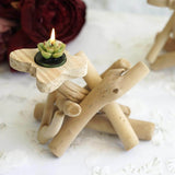 8" Tall | Driftwood Candle Holder | Natural Wooden Candle Holder With Butterfly Top