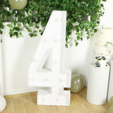 4ft White Large Marquee Light Up Number 4 Mosaic Balloon Frame Pre-Cut Foam Board 10 Warm White