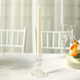 6 Pack | 4inch Clear Glass Diamond Pattern Pillar Votive Candle Stands