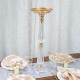 24inch Gold / Clear Acrylic Crystal Flower Bowl Pedestal Stand