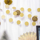 3 Pack | 7.5ft Gold Circle Dot Party Paper Garland Banner, Hanging Backdrop Streamer