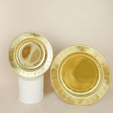 25 Pack | Gold Sunray 8inch Dessert Appetizer Paper Plates, Disposable Party Plates