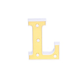 6" Gold 3D Marquee Letters | Warm White 4 LED Light Up Letters | L