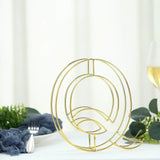 8" Tall | Gold Wedding Centerpiece | Freestanding 3D Decorative Wire Letter | Q