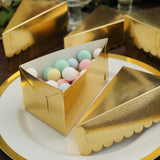 10 Pack | 5x3inch Metallic Gold Single Slice Paper Cake Boxes