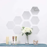 12 Pack | 10Inch Hexagon Mirror Wall Stickers, Acrylic Removable Wall Decals For Home Decor