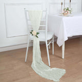 5 Pack | Ivory Gauze Cheesecloth Boho Chair Sashes 