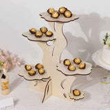 5-Tier Natural Laser Cut Wooden Tree Tower Cupcake Dessert Stand