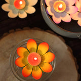 10 Pack | Colorful Lotus Flower Floating Tea Light Candle Lanterns