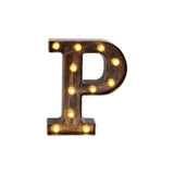 Antique Black Industrial Style LED Marquee Alphabet Letter Sign, 9inch Light Up Letter#whtbkgd